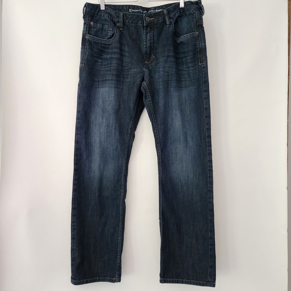 Buffalo Jeans Stephen Easy Straight Dark Wash Denim Mens 40x34